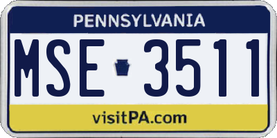 PA license plate MSE3511
