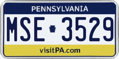 PA license plate MSE3529