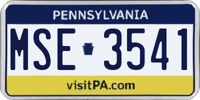 PA license plate MSE3541
