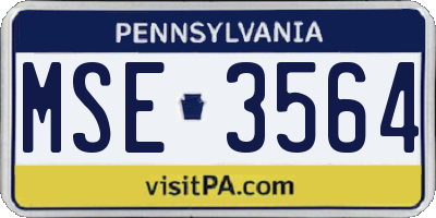 PA license plate MSE3564