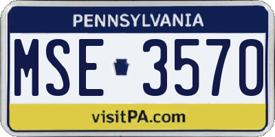 PA license plate MSE3570