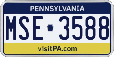 PA license plate MSE3588
