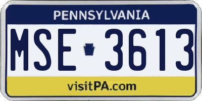 PA license plate MSE3613