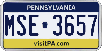 PA license plate MSE3657