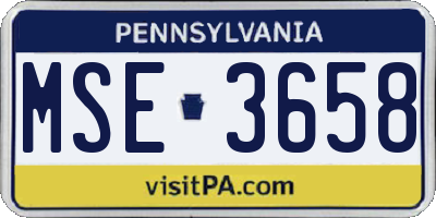 PA license plate MSE3658