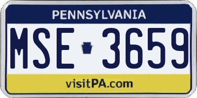 PA license plate MSE3659