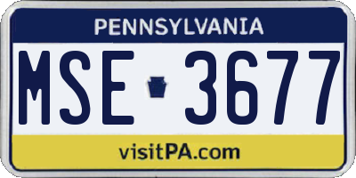PA license plate MSE3677