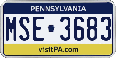 PA license plate MSE3683