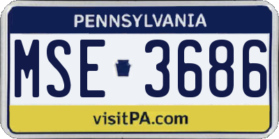 PA license plate MSE3686