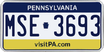 PA license plate MSE3693