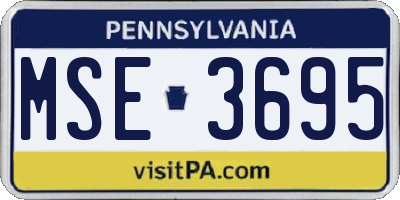 PA license plate MSE3695