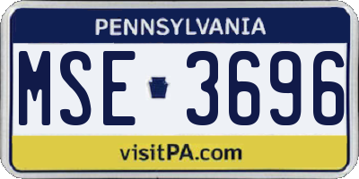 PA license plate MSE3696