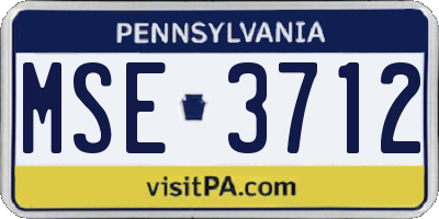 PA license plate MSE3712