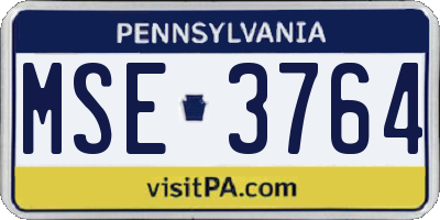 PA license plate MSE3764