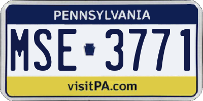 PA license plate MSE3771