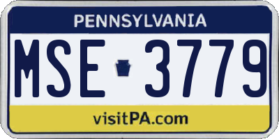 PA license plate MSE3779