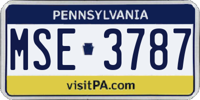 PA license plate MSE3787