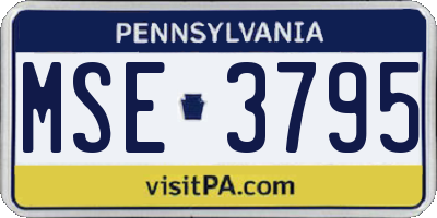 PA license plate MSE3795