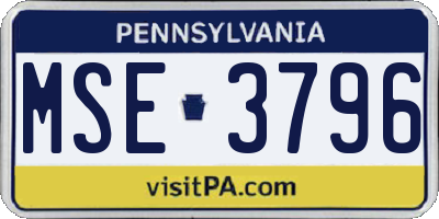 PA license plate MSE3796