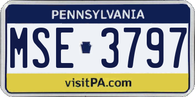PA license plate MSE3797