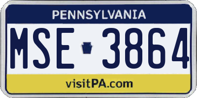 PA license plate MSE3864