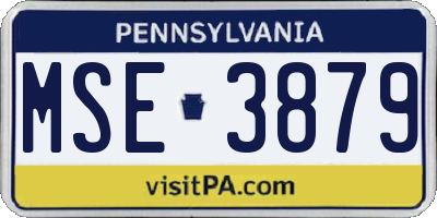 PA license plate MSE3879