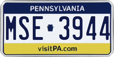 PA license plate MSE3944