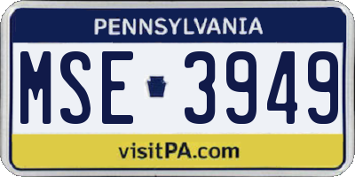 PA license plate MSE3949