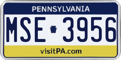 PA license plate MSE3956