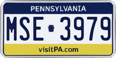 PA license plate MSE3979