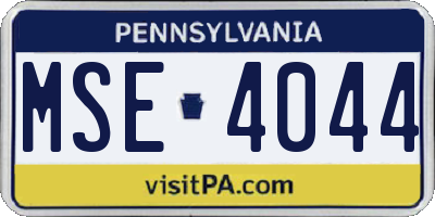 PA license plate MSE4044