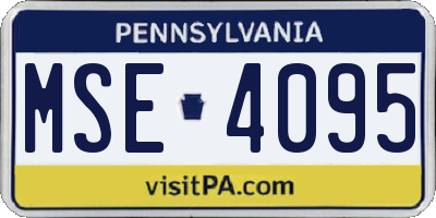 PA license plate MSE4095