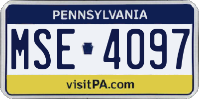 PA license plate MSE4097