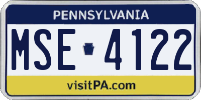 PA license plate MSE4122