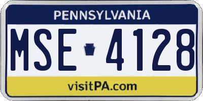 PA license plate MSE4128