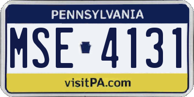 PA license plate MSE4131