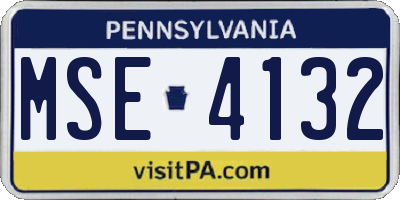 PA license plate MSE4132