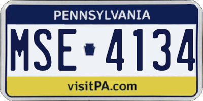 PA license plate MSE4134