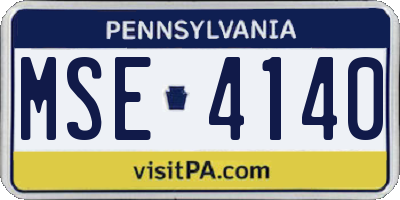 PA license plate MSE4140