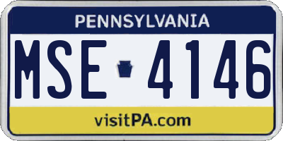 PA license plate MSE4146