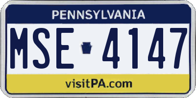 PA license plate MSE4147