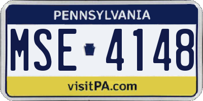 PA license plate MSE4148