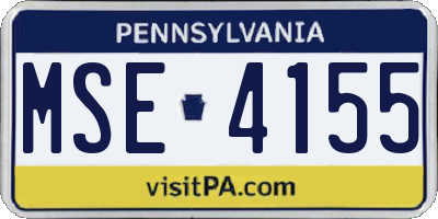 PA license plate MSE4155