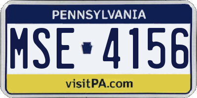 PA license plate MSE4156