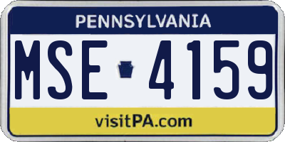 PA license plate MSE4159