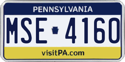 PA license plate MSE4160