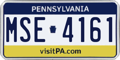 PA license plate MSE4161