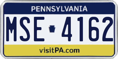 PA license plate MSE4162