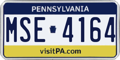 PA license plate MSE4164