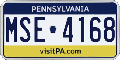 PA license plate MSE4168
